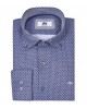 Shirt on a gray base with a blue and white small design as well as gray color inside the collar MAKIS TSELIOS SHIRTS