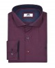 Makis Tselios burgundy shirt with a small design of its own color and blue trim inside the collar and cuff MAKIS TSELIOS SHIRTS