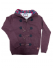 Makis Tselios thick cardigan in burgundy color with inner fur and hood JACKETS