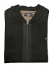 Black cardigan with pockets and brown stripes on them as well as dermatologist company logo JACKETS