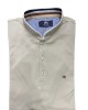 Makis Tselios men's t-shirt with mao collar and striped placket in beige SHORT SLEEVE POLO 
