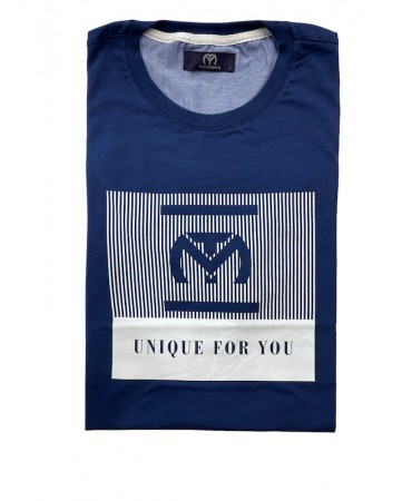 T-shirt for men in blue color with company logo