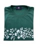 T-shirt ανδρικο Μάκης Τσέλιος σε πράσινη βάση με λευκά φύλλα  σταμπα T-shirts 