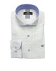 Makis Tselios men's shirt with blue and gray small pattern on a white base MAKIS TSELIOS SHIRTS