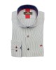 Men's blue striped shirt with special buttons and rex collar MAKIS TSELIOS SHIRTS