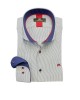 Men's blue striped shirt with special buttons and rex collar MAKIS TSELIOS SHIRTS