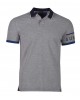 Makis Tselios gray polo t-shirt with blue trim and logo on the sleeve SHORT SLEEVE POLO 
