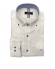 Makis Tselios white monochrome shirt with two-tone button and special rail on the flap MAKIS TSELIOS SHIRTS