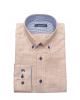 Makis Tselios Solid Shirt in Salon Color with Plaid Brown Finish OFFERS