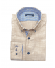 Makis Tselios Solid Shirt in Salon Color with Plaid Brown Finish OFFERS