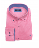 Makis Tselios cotton shirt with linen monochrome pink with seam finishes MAKIS TSELIOS SHIRTS