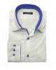 Makis Tselios White Shirt with Inner Collar, Cuff and Pattern in Roua Color As well as Blue Buttons OFFERS