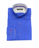 Makis Tselios Shirts in Blue Electric Base with Inner Slat and Collar in Printed White OFFERS