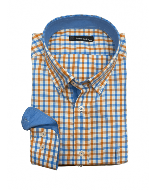 Makis Tselios Plaid Shirt with Pocket in Comfortable Line OFFERS