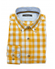 Makis Tselios Plaid Shirt on White Base with Yellow Plaid and Inner Finishes Blue OFFERS
