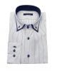 Cotton Shirt Makis Tselios Striped Blue on White Base with Double Collar OFFERS