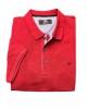 Red cotton polo with blue detail SHORT SLEEVE POLO 