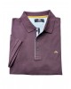 Makis Tselios purple cotton polo shirt with blue detail SHORT SLEEVE POLO 