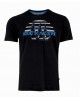 Makis Tselios t-shirt μαυρο με γκρι και μπλε σταμπα T-shirts 