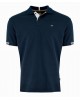 Makis Tselios Premium blue polo shirt for men with olive and white details SHORT SLEEVE POLO 