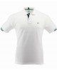 Makis Tselios Premium white polo shirt for men with blue and green details SHORT SLEEVE POLO 