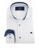 Makis Tselios white shirt with blue and gray small pattern MAKIS TSELIOS SHIRTS