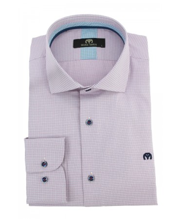 Men's shirt with a micro check in a shade of pink