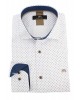 White shirt with blue and beige small pattern MAKIS TSELIOS SHIRTS