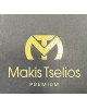 Makis Tselios Premium blue gray and white striped polo shirt for men SHORT SLEEVE POLO 