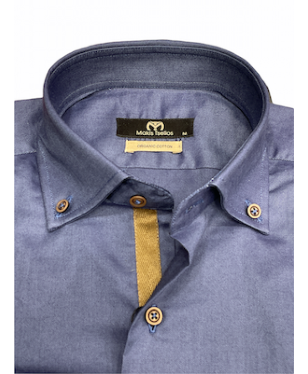 Makis Tselios Shirts Monochrome Ruff with Beige Buttons and Inner Lace MAKIS TSELIOS SHIRTS