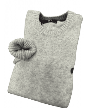 Knitted with Round Neck Makis Tselios in Light Gray and Carbon Finishes
