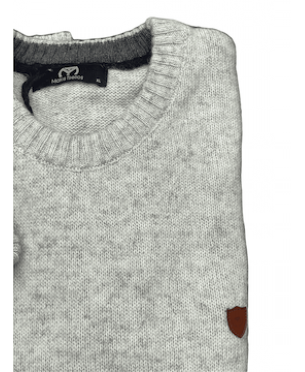 Knitted with Round Neck Makis Tselios in Light Gray and Carbon Finishes ROUND NECK