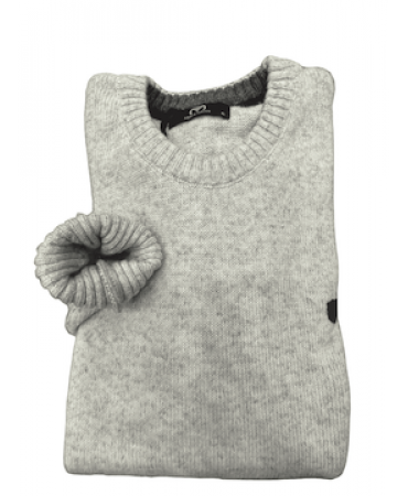 Knitted with Round Neck Makis Tselios in Light Gray and Carbon Finishes