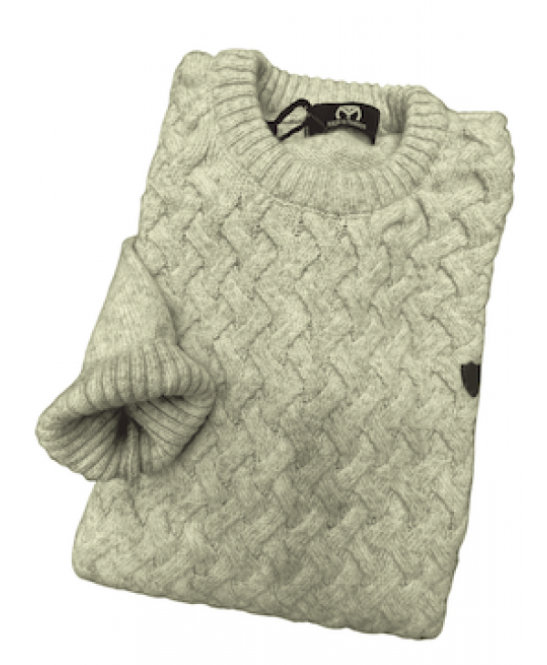 Neckline Knitted with Embossed Gray Light Design Makis Tselios