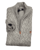 Makis Tselios Knitted with Upright Neck and Zipper As well as Embossed Design POLO ZIP LONG SLEEVE