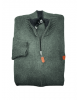 Makis Tselios Knitted Cardigan with Zipper in Green Color with Details Blue and Pockets JACKETS