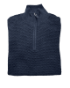 Meantime men's blouse in knitted cotton with a zipper in the color blue with an embossed design POLO ZIP LONG SLEEVE