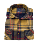 Shacket Shirt Chunky Plaid in Tamba Base with Blue and Red Plaid Design Flap Pockets JACKET