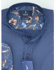 Men's Comfort Line Shirt with Mao Collar in Blue Base with Printed NCS Finishes  NCS SHIRTS