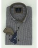 Plaid Shirt NCS Beige with Blue with Button on the Collar and Pocket  NCS SHIRTS