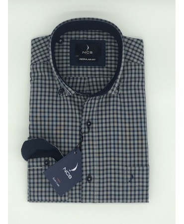 Ncs Shirt in Plaid Gray with Blue As well as Pocket as well as Finishes Blue