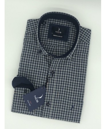 Ncs Shirt in Plaid Gray with Blue As well as Pocket as well as Finishes Blue