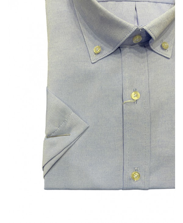 Men's shirt in a comfortable line light blue with short sleeves and a pocket  NCS SHIRTS