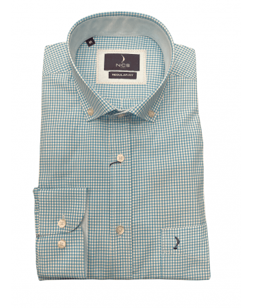 Ncs turquoise shirt with small cart and pocket
