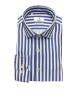 Men's shirt on a white base with a wide stripe in blue color  NCS SHIRTS