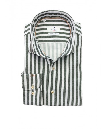 Ncs men's shirt on a white base with a wide stripe in mint color