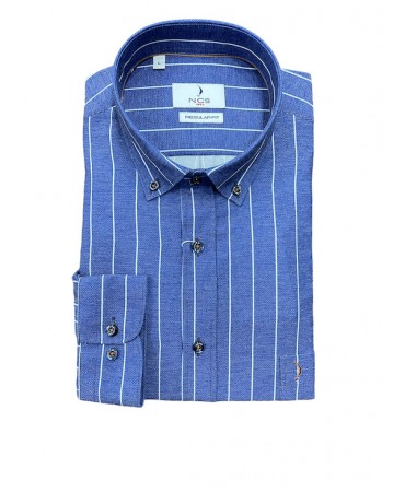 Ncs men's shirt in blue base with white stripe