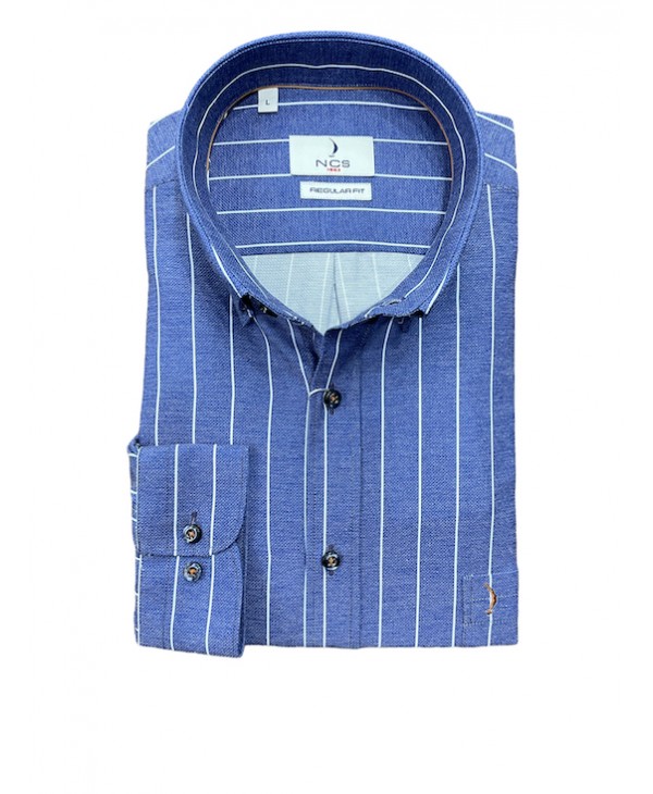 Ncs men's shirt in blue base with white stripe  NCS SHIRTS