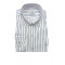 Men's shirt striped blue in white base with button on collar