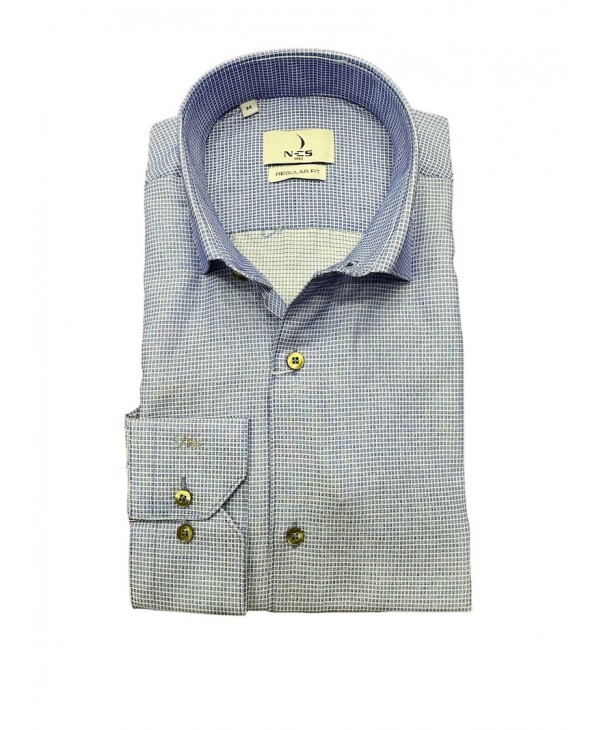 Blue check small on men's shirt with comfortable line  NCS SHIRTS
